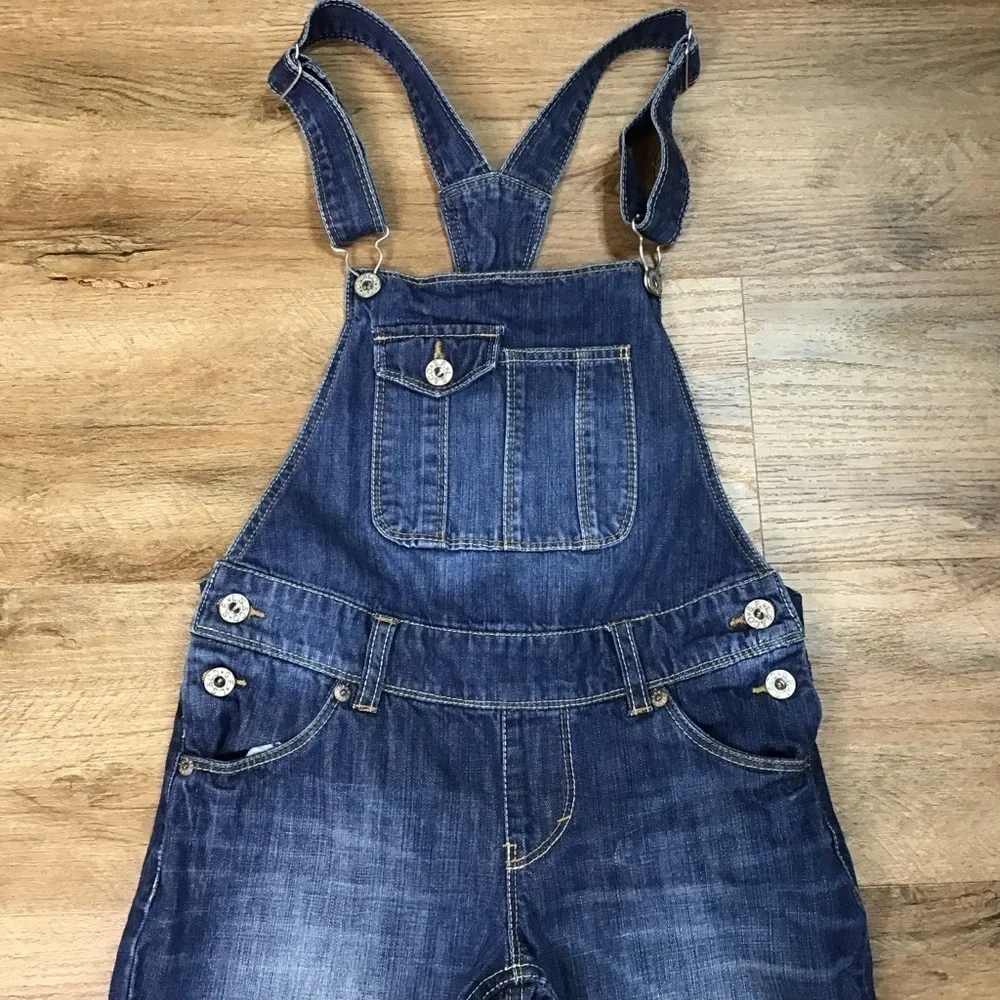 LEVI’S Strauss Overalls Denim Jean Dark Blue Youth Size 12 Regular